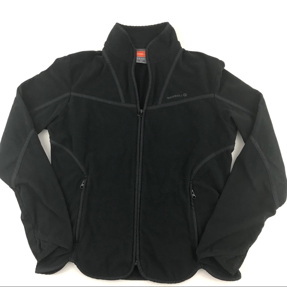 Merrell Fleece Jacket Black size Small Tulip Hem